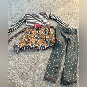 Ann Loren Green and Cream Striped Kids Top